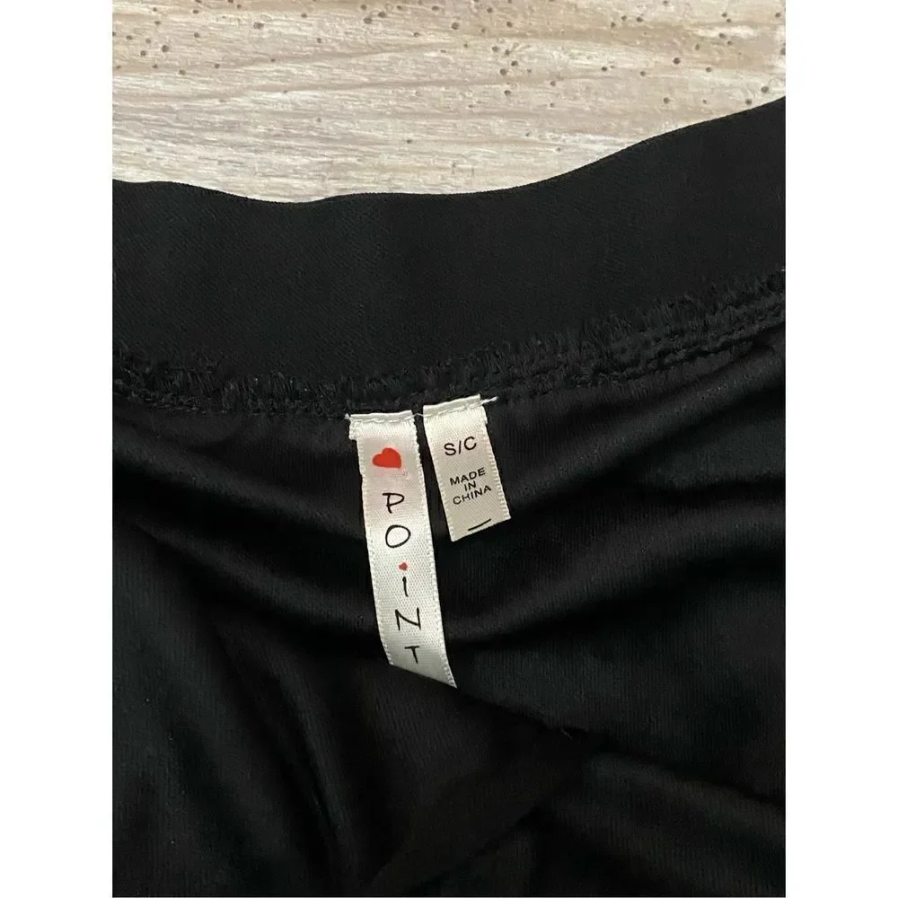 Point Black Lined Mesh Overlay Mini Skirt Hidden Side Zip Size Small